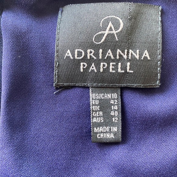 Adrianna Papell  Bodycon Sheath Dress 3/4 Sleeve Jacquard  Blue Size 10  NWT - Picture 5 of 11